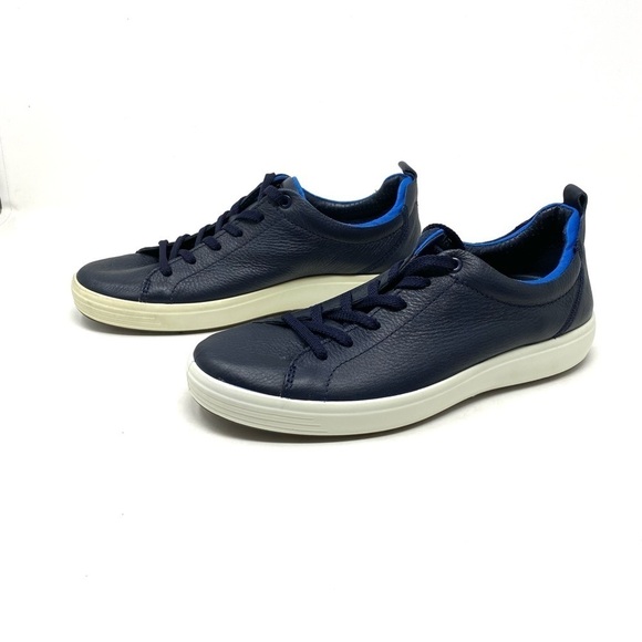 ECCO MEN'S SOFT 7 CITY Leather SNEAKER Marine Dynasty - Picture 2 of 7